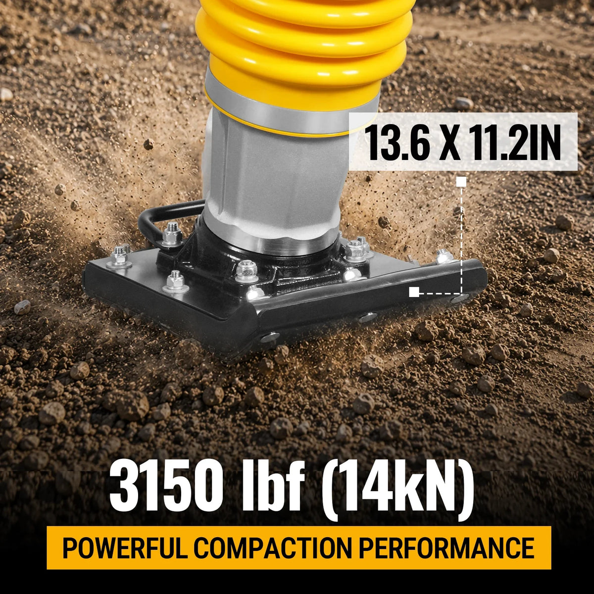 Honda GXR120 Tamping Rammer with Wheel Kit, 3150 lb Impact Force Jumping Jack Tamper Compactor for Soil, Gravel, Backfill and Foundation, TR75H