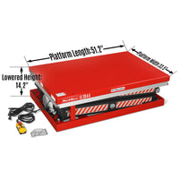 4400lbs Capacity Stationary Electric Hydraulic Double Scissor Lift Table, 51.2" x 33.5" Platform, 70.1" Lift Height, UL Certified Motor, ELTD44
