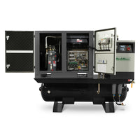 10HP Combined Rotary Screw Air Compressor with Dryer & 66-Gal ASME Tank | 32 CFM, 116 PSI, 460V 3-Phase - Industrial Grade