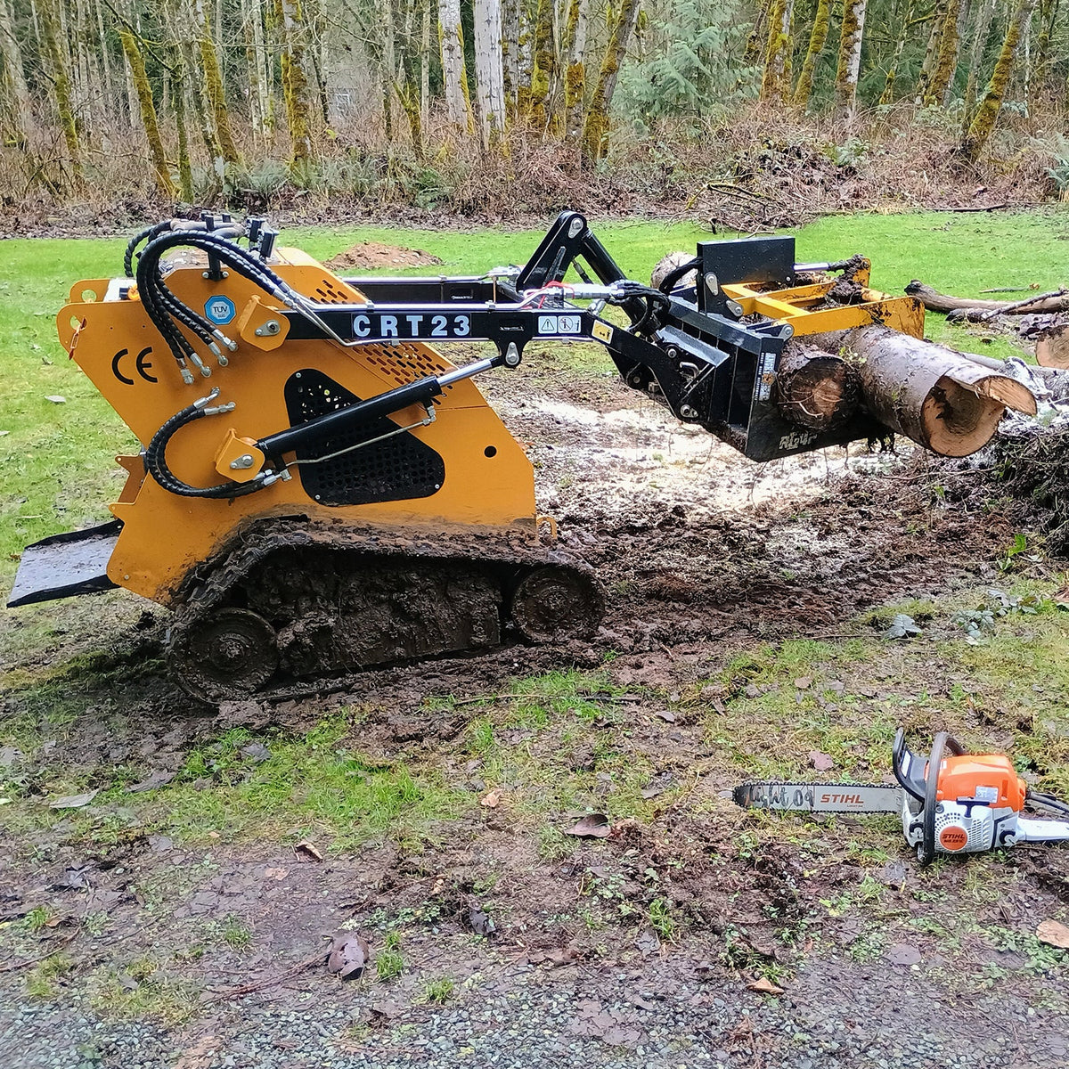 42" Mini Skid Steer Skeleton Grapple Attachment, 24" Arm Opening, 2000 lb Weight Capacity