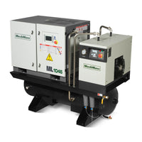10HP Combined Rotary Screw Air Compressor with Dryer & 66-Gal ASME Tank | 32 CFM,  116 PSI,  460V 3-Phase - Industrial Grade