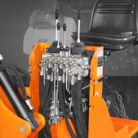 8' Tractor Backhoe Attachment with Mechanical Thumb,  15" Bucket,  ISO/SAE Switchable Controls,  Self-Contained Hydraulic System,  3 Point Hitch Cat.1 & 2,  20-100 HP,  BH760M