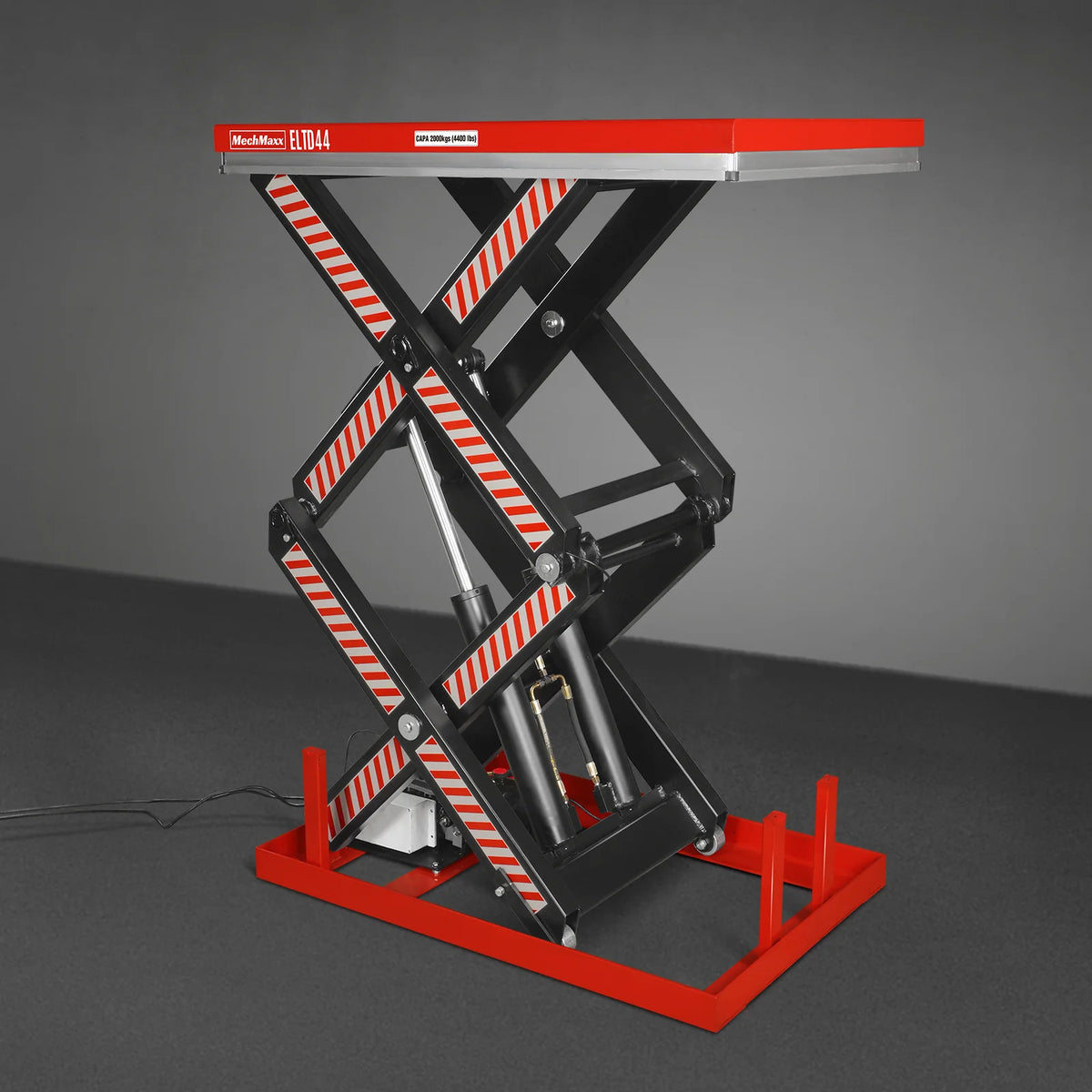 4400lbs Capacity Stationary Electric Hydraulic Double Scissor Lift Table,  51.2" x 33.5" Platform,  70.1" Lift Height,  UL Certified Motor,  ELTD44