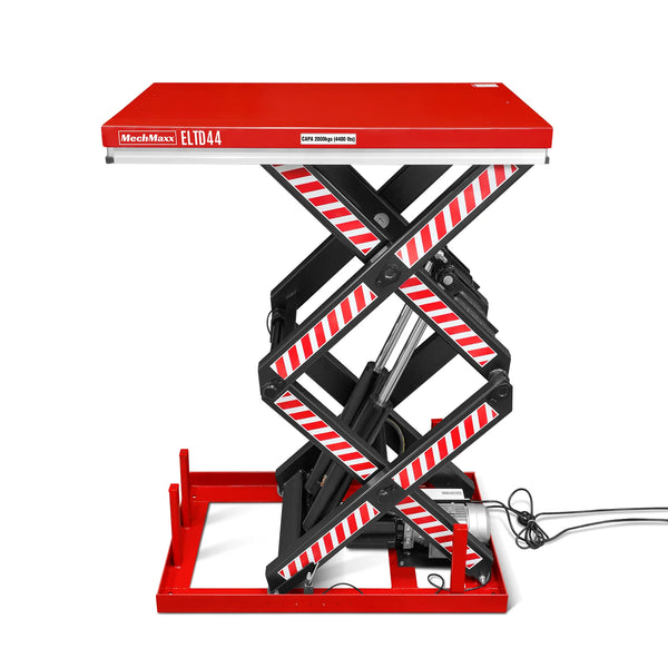 4400lbs Capacity Stationary Electric Hydraulic Double Scissor Lift Table,  51.2" x 33.5" Platform,  70.1" Lift Height,  UL Certified Motor,  ELTD44