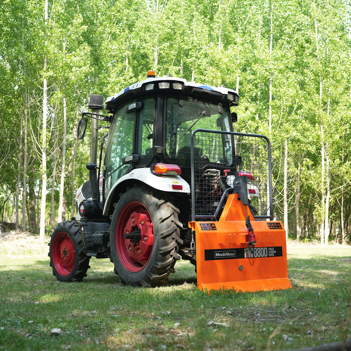 8800lbs 3-Point Hitch Forestry Log Skidding Winch,  200ft Cable Length,  25-60 HP Tractor,  Category 1 Hookup,  FW8800