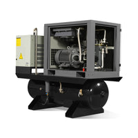 10HP Combined Rotary Screw Air Compressor with Dryer & 66-Gal ASME Tank | 32 CFM,  116 PSI,  460V 3-Phase - Industrial Grade