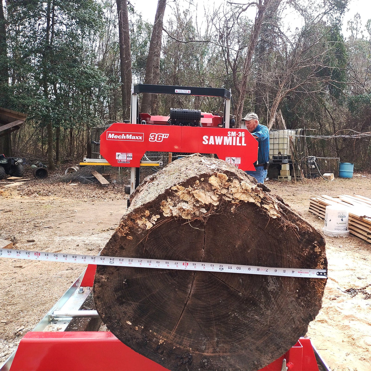 36" MAX Portable Sawmill,  25HP 750cc ZONSEN V-Twin Engine,  36" Board Width, 20' Track Length, SM-36MAX