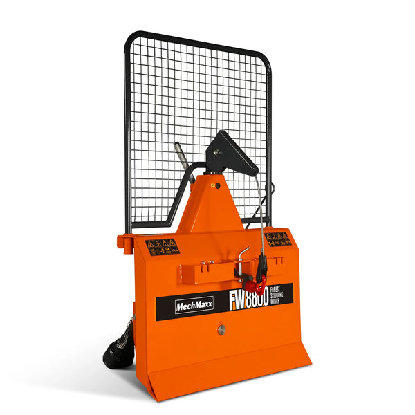 8800lbs 3-Point Hitch Forestry Log Skidding Winch,  200ft Cable Length,  25-60 HP Tractor,  Category 1 Hookup,  FW8800