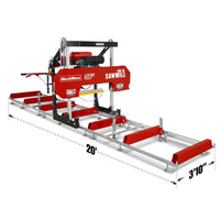 36" MAX Portable Sawmill,  25HP 750cc ZONSEN V-Twin Engine,  36" Board Width, 20' Track Length, SM-36MAX
